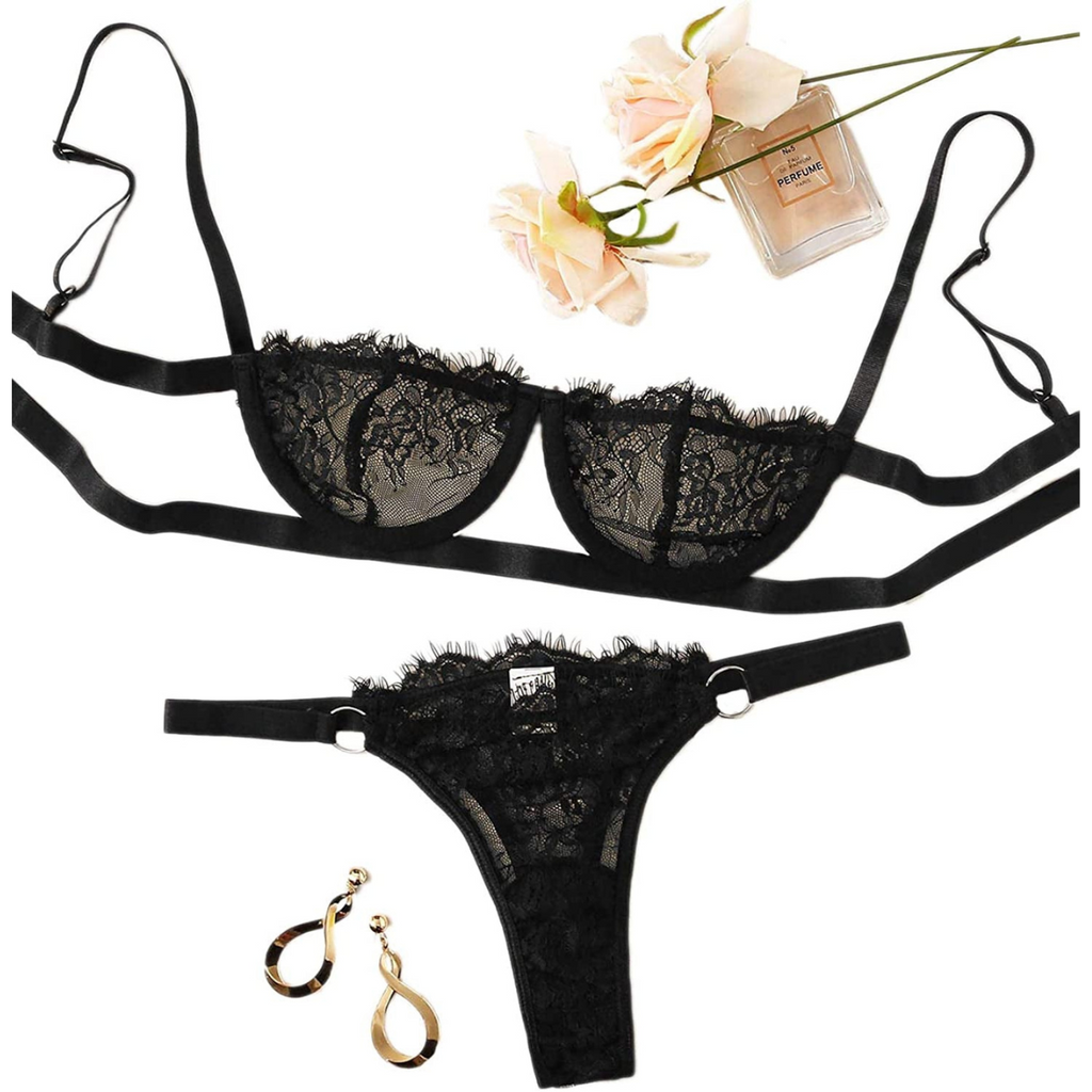 Sexy Lace Black Gothic Lingerie Set