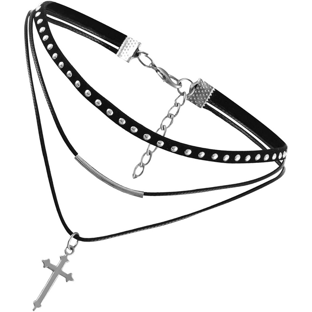 Gothic Vintage Rope Cross Choker