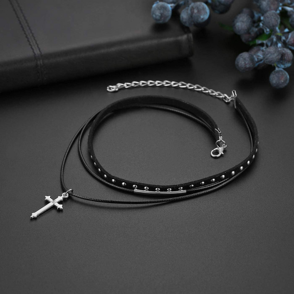 Gothic Vintage Rope Cross Choker