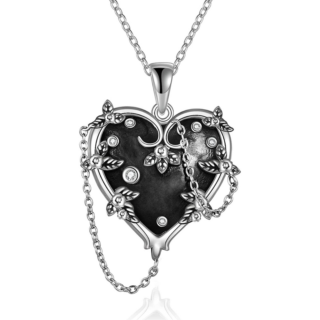 Black Gothic Jewelry Heart Necklace